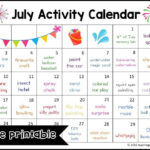 July Activity Calendar Summer Calendar Activities Summer Preschool