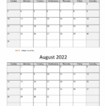 July And August 2022 Calendar WikiDates