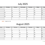 July And August 2025 Calendar WikiDates
