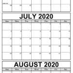 July And August Blank Calendar Printable Word Searches