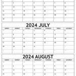 July August 2024 Calendar Free Printable Printable Calendar 2025