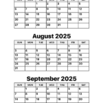 July August And September 2025 Calendar Calendar Options