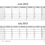 June And July 2023 Calendar WikiDates