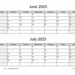 June And July 2025 Calendar WikiDates