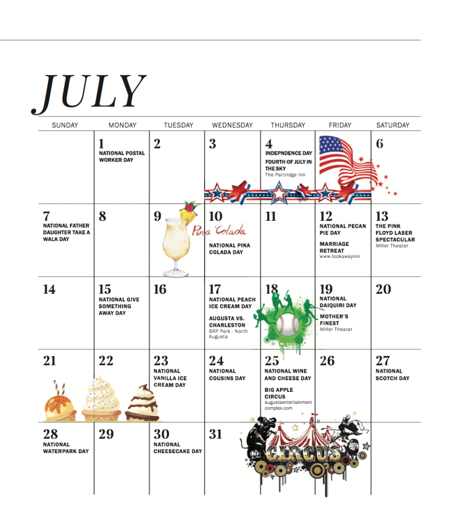 June July 2019 Calendar Of Events Augusta Magazine
