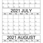 June July August Printable Calendar