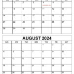 June July August Printable Calendar 2024 Calendar 2024 Printable