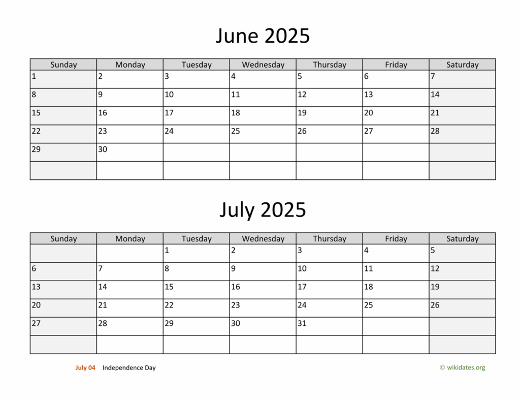 June Through August 2025 Calendar Jasmine Schroder