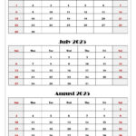 June To August 2025 Calendar Printable PDF Three Months Calendar