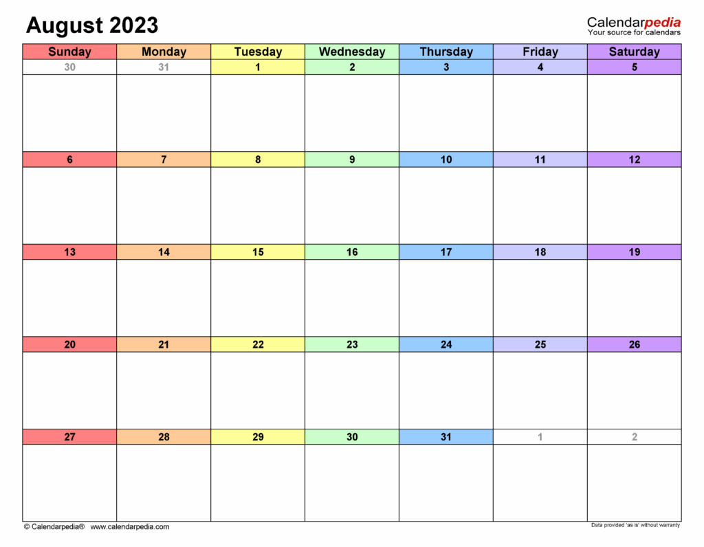 Kalenderpedia August 2024 Word Gilda Julissa