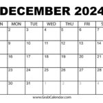Large Printable Calendar December 2024 Printable Calendar 2025