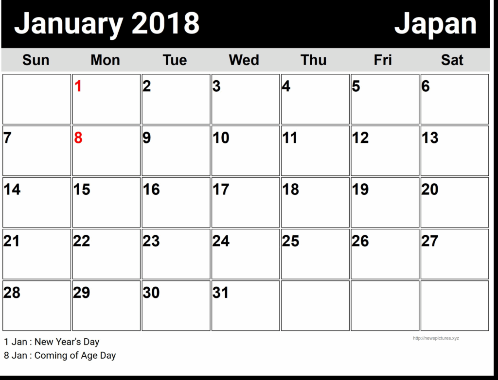 Large Printable Calendars