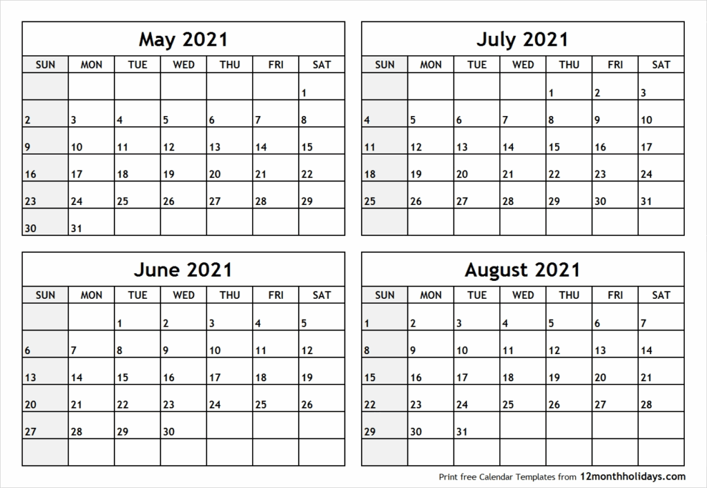 May June July August 2024 Calendar Printable Debby Lurette