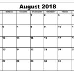 Month Of August Calendar Printable