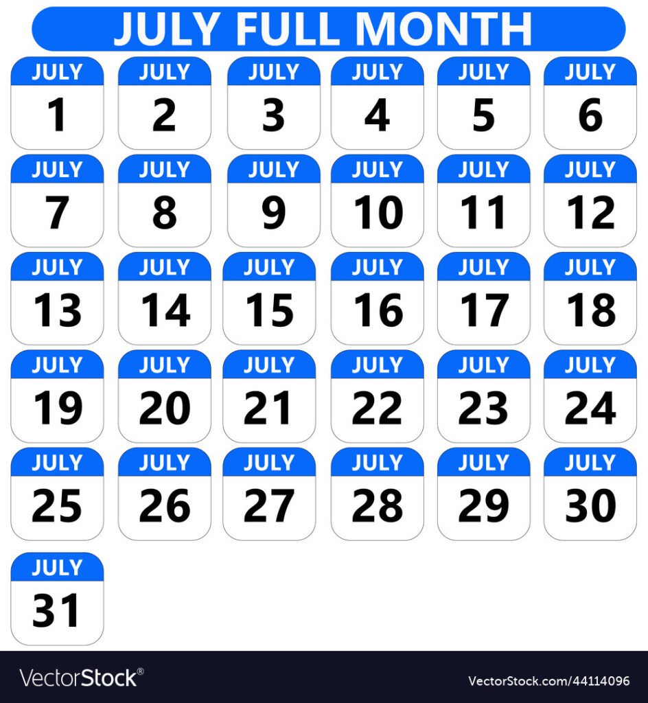 Month Of July Calendar