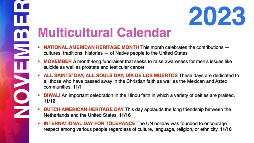 Multicultural Calendar 2025 Debra R Bryant
