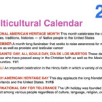 Multicultural Calendar 2025 Debra R Bryant