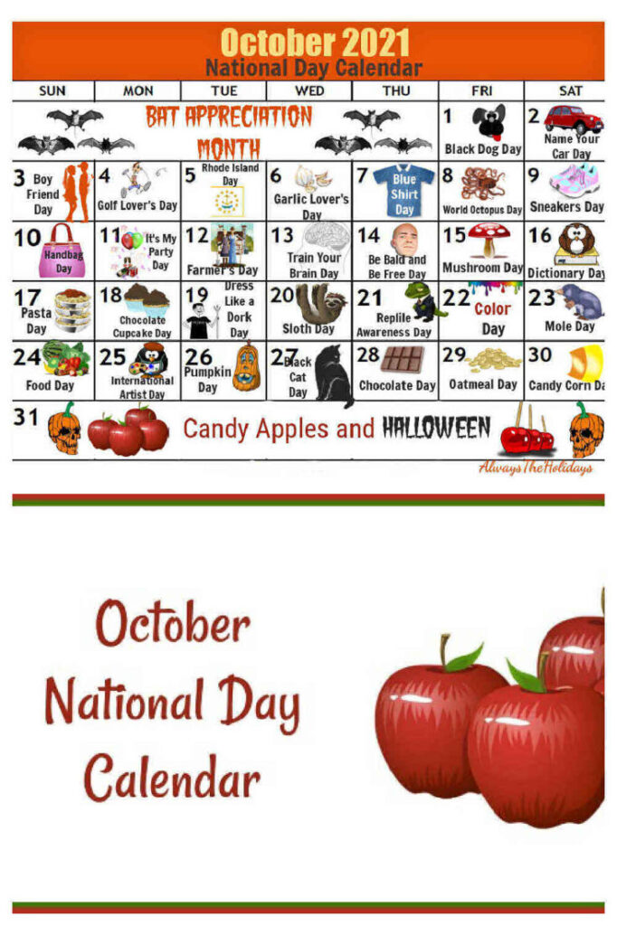 National Calendar Day October Sheba Domeniga
