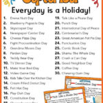 National Day Calendar For September Printable Word Searches