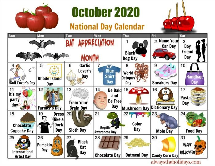 National Days Calendar October 2023