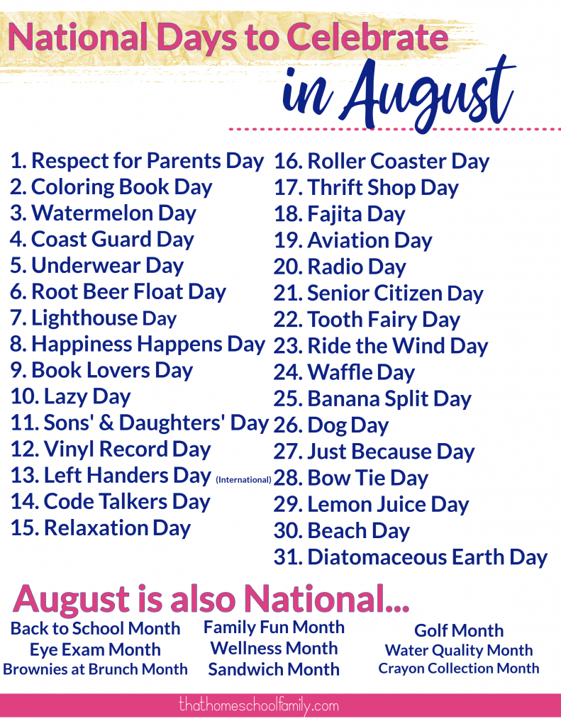 National Days In August 2024 Usa Tessy Germaine