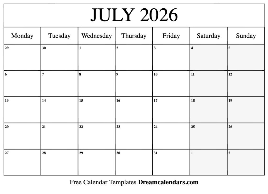 Navigating Time A Comprehensive Guide To Free Printable July 2026 