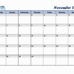 November 2023 Monday Start Calendar PDF Excel Word
