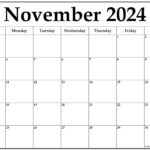 November 2024 Fill In Calendar Printable Free Leena Roselle