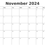 November 2024 Word Calendar
