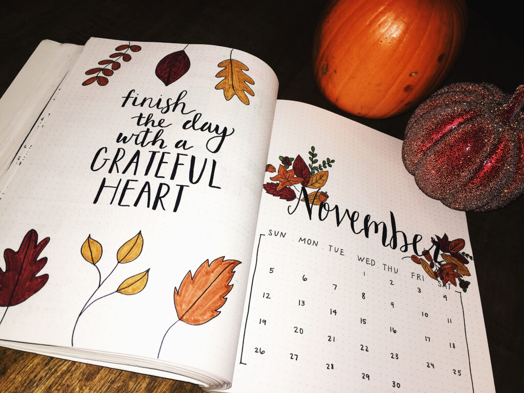 November Bullet Journal Calendar