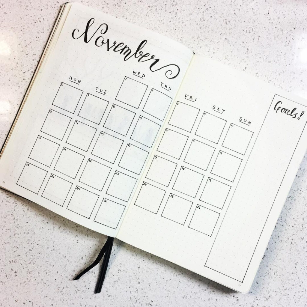 November Bullet Journal Calendar Printable And Enjoyable Learning