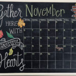 November Chalkboard Calendar 2022 Chalkboard Calendar Whiteboard