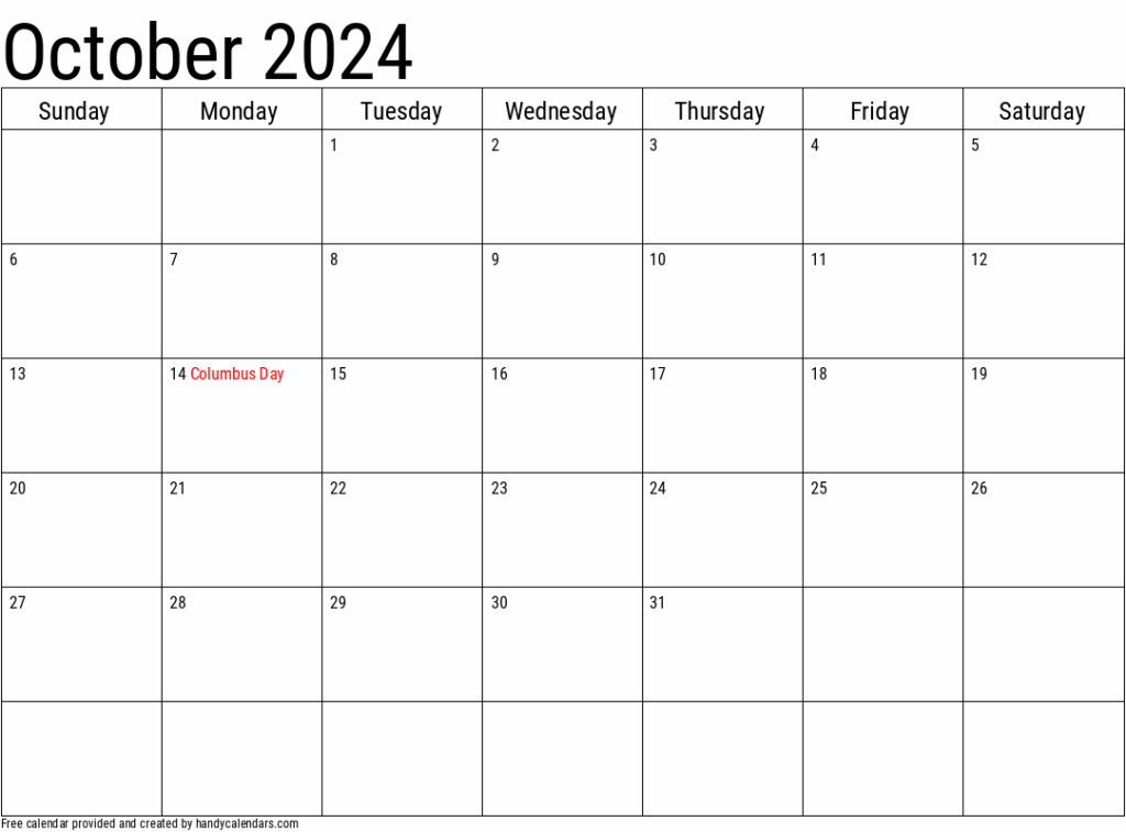Oct 2024 Calendar With Holidays Printable Kati Sascha