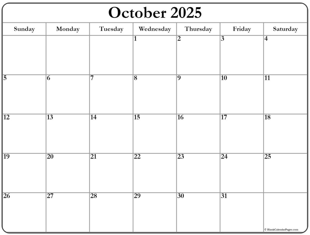 October 2023 Calendar Free Printable Calendars