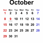 October 2023 Calendar Templates For PDF Excel And Word