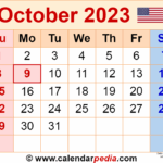 October 2023 Printable Calender