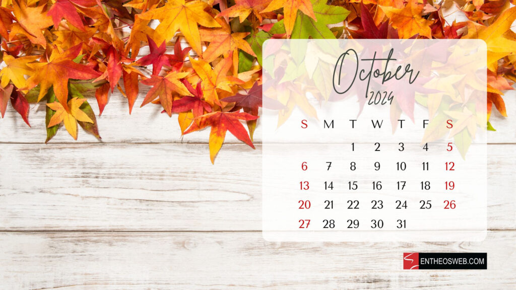 October 2024 Calendar Desktop Wallpaper Backgrounds Screensavers 
