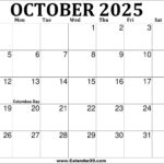 October 2025 Calendar Printable Calendar20