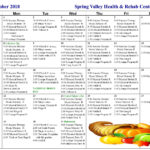 October Activity Calendar Spring Valley Senior Living And Health Care