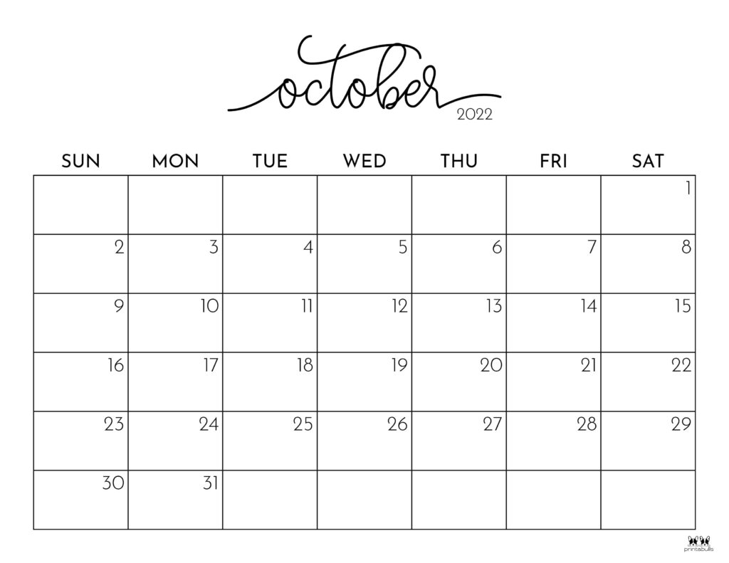 October Blank Printable Calendar Lotte Marianne