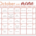 October Dinner Calendar Another Month Of Meal Planning The Chirping Moms