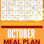 October Meal Plan Calendar With Free Recipes