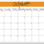 October Month Calendar