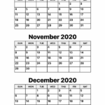 October November And December 2020 Calendar Calendar Options