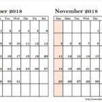 October November Calendar Printable
