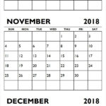 October November Calendar Printable