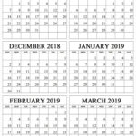 October November December 2018 January February March 2019 Calendar