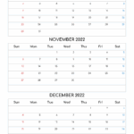 October November December 2022 Calendar Printable Printable Word Searches