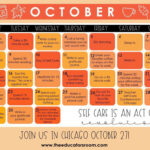 October Teacher Self Care Calendar DOWNLOAD NOW The Educators Room