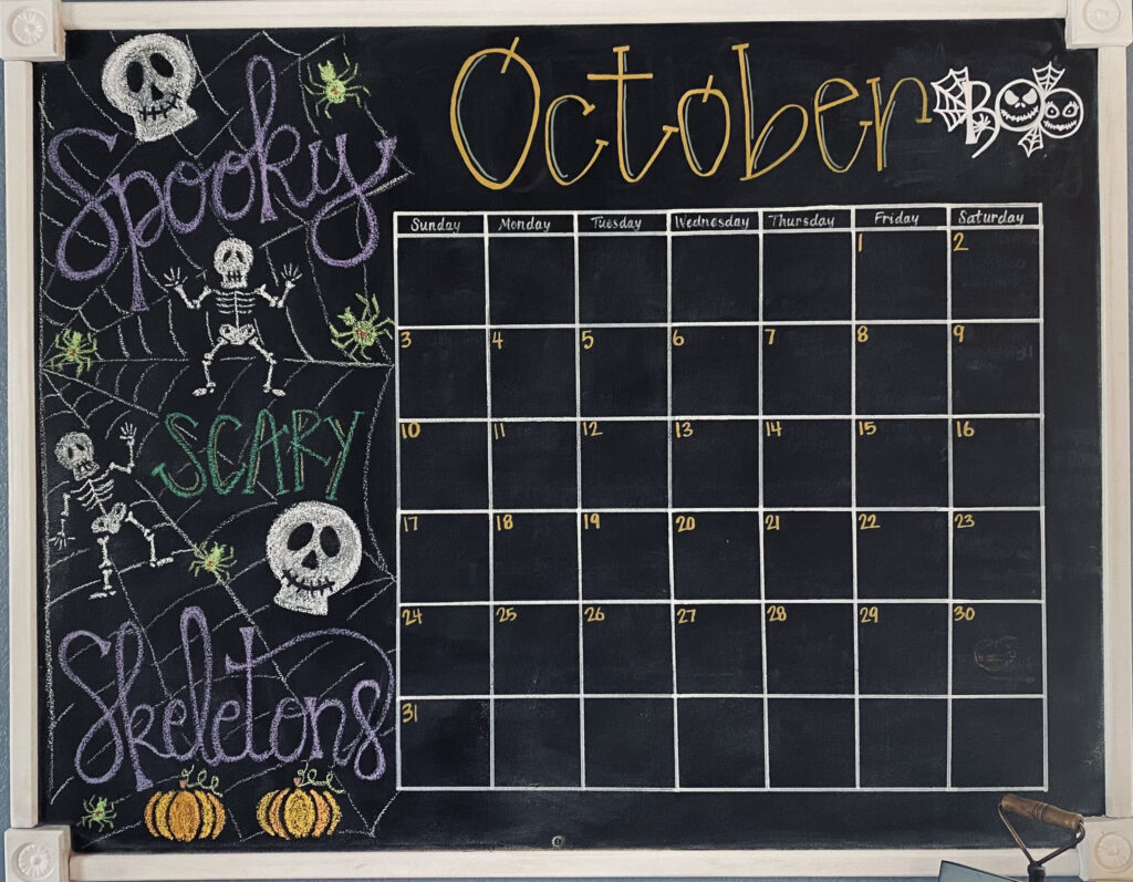 October Whiteboard Calendar Ideas